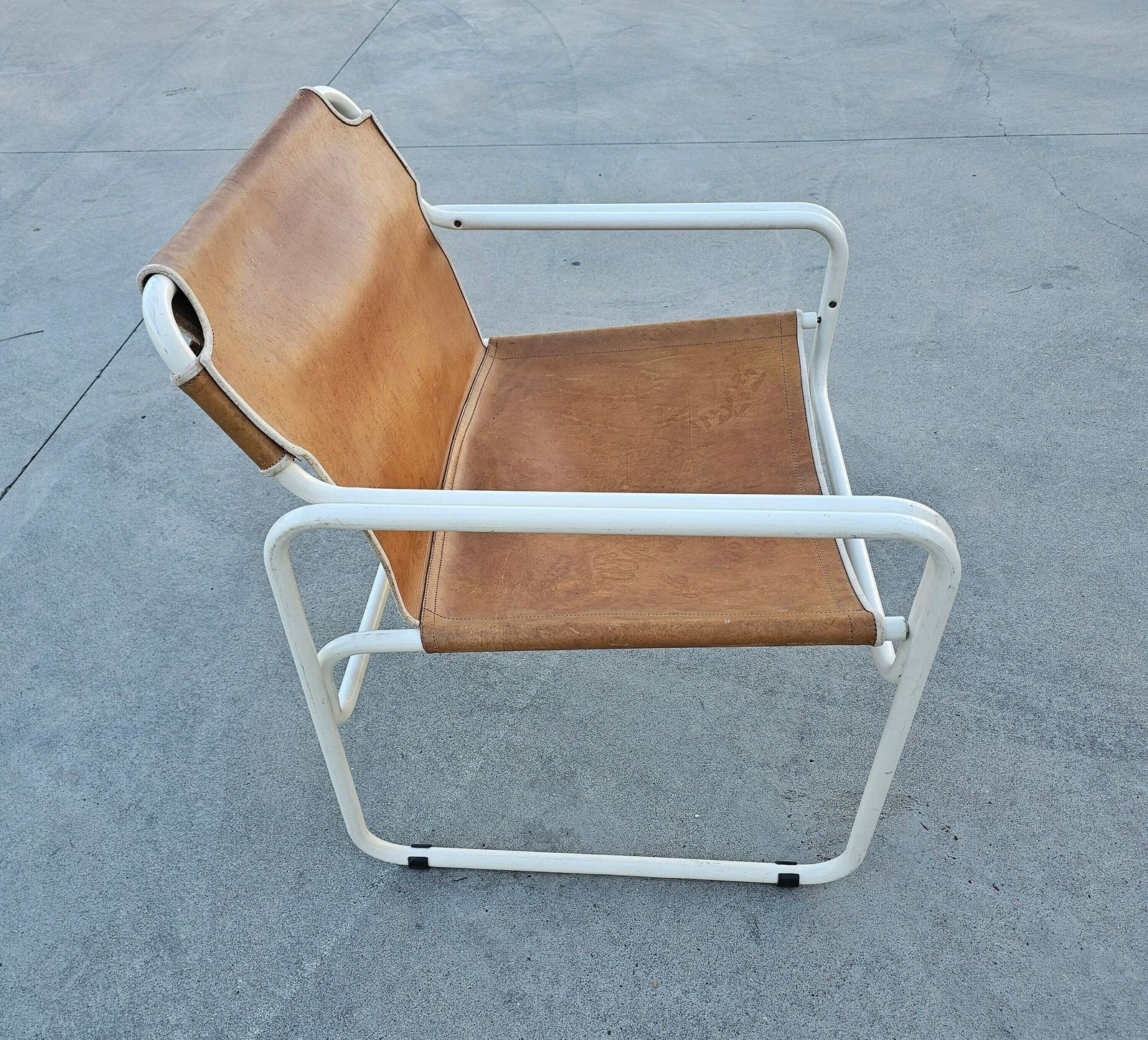 Pair Of Bauhaus Style Tubular Easy Chairs In Cognac Leather By Jox Interni // Made In The Netherlands In 1970s photo buy