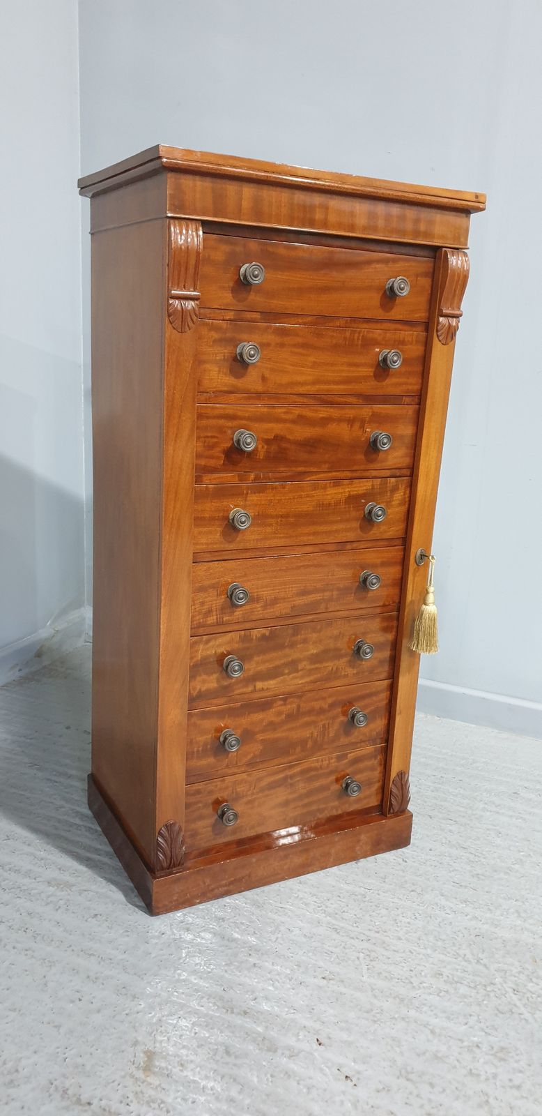 Large Victorian Mahogany Wellington Chest Of Drawers photo 1295.0