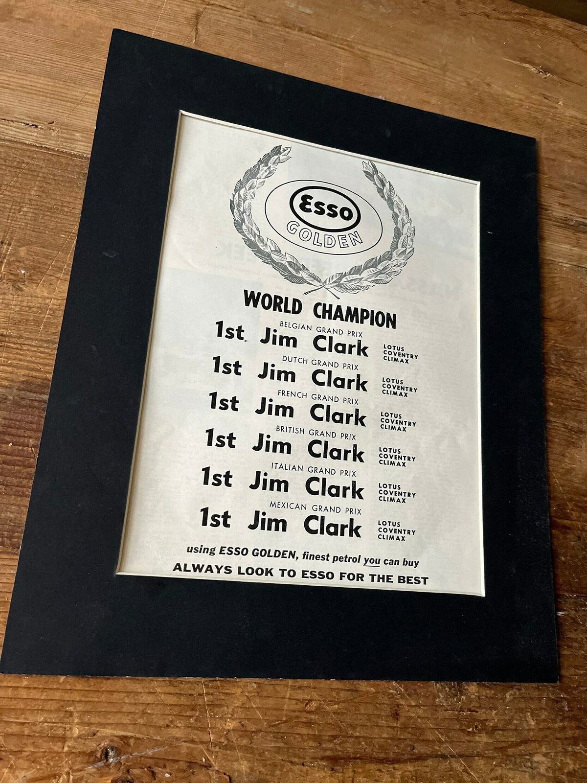 Vintage Esso / Jim Clark Advertising Print 1963 photo furniture