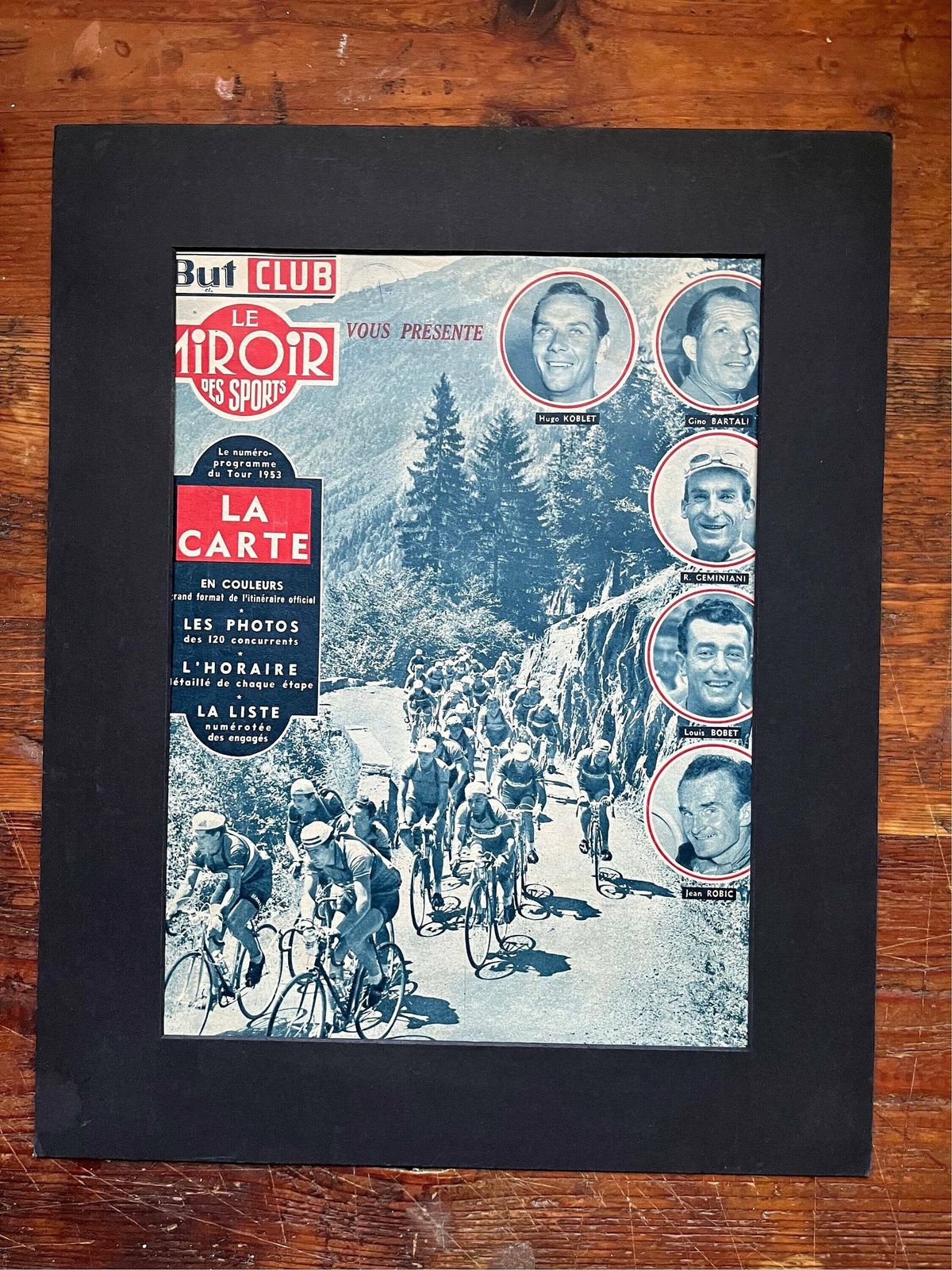Original Tour De France Cycling Print 1953