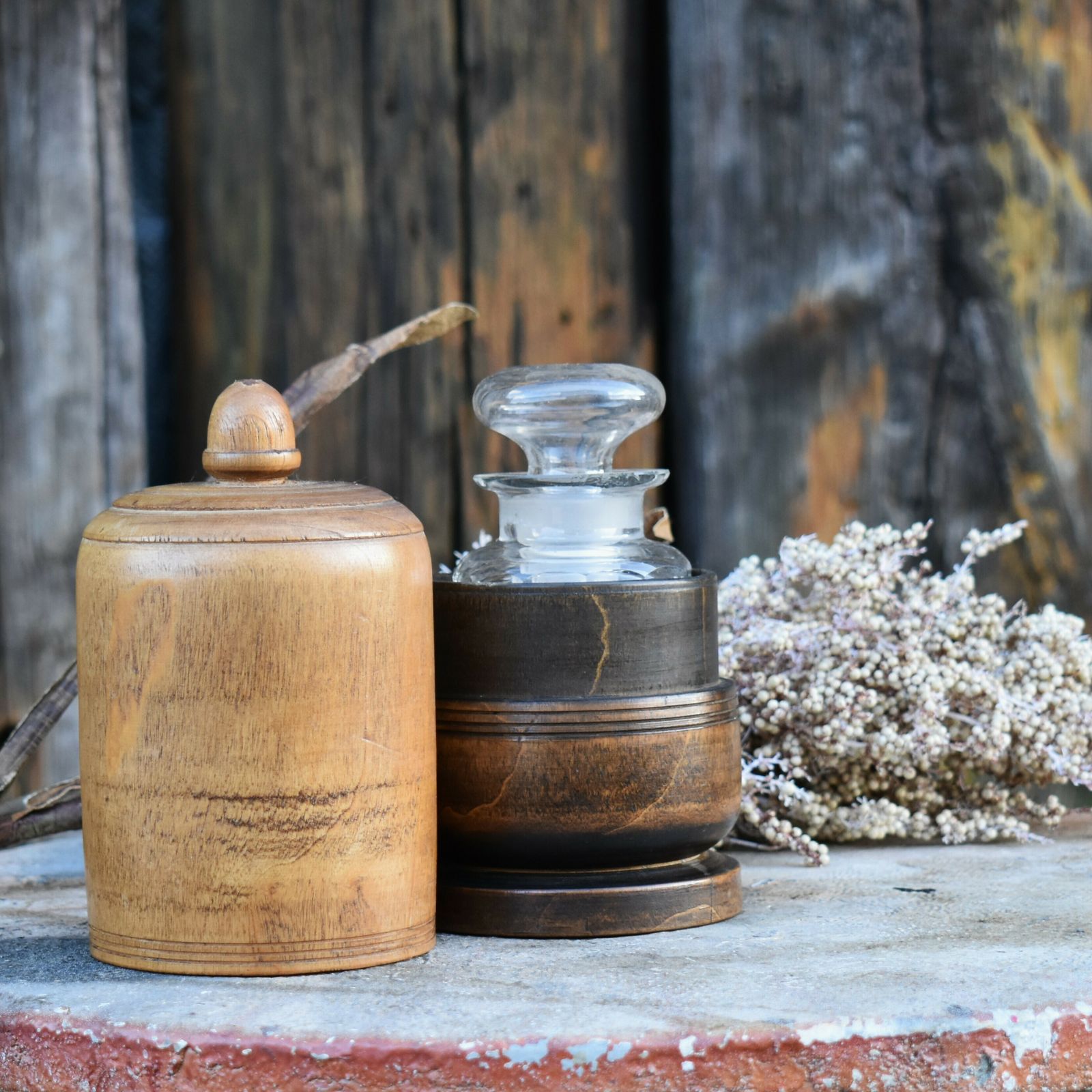 Antique 19th Century Wooden Apothecary Chemists Glass Bottle Travel Treen Case photo furniture