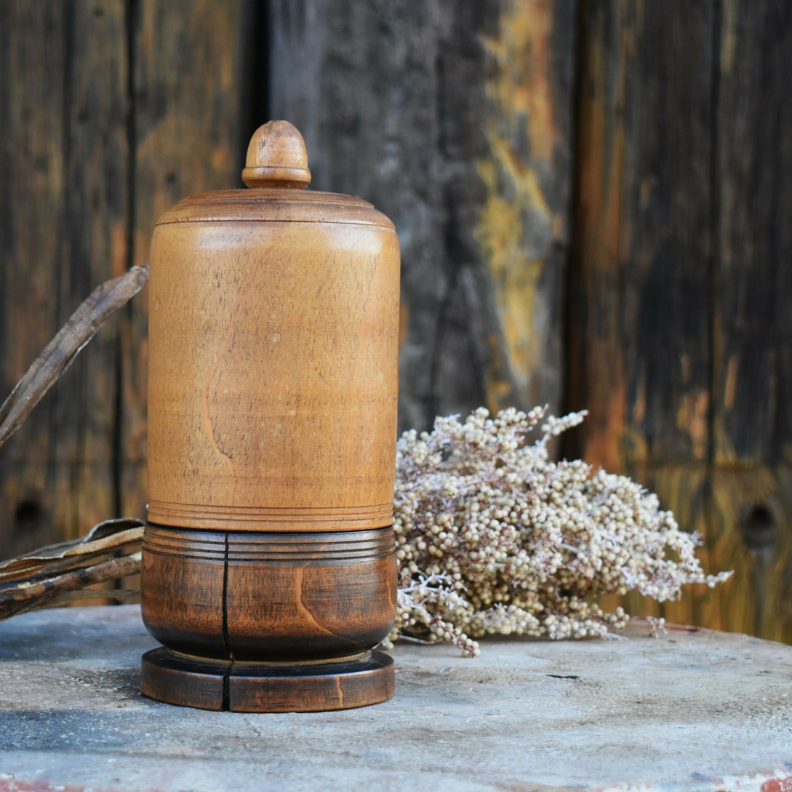 Antique 19th Century Wooden Apothecary Chemists Glass Bottle Travel Treen Case photo vintage