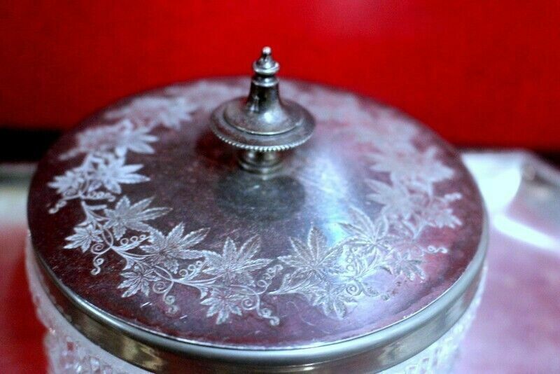 Antique Silver Plated/Crystal Glass Bowl Candy Dish Serving Dish Dinnerware Etc photo 70.0