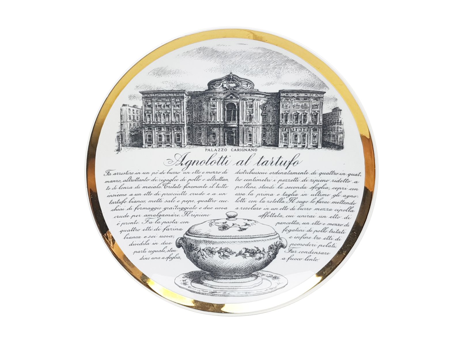 photo for sale Decorative Plates Torinese Specialty By P. Fornasetti For Fiat, Set Of 6