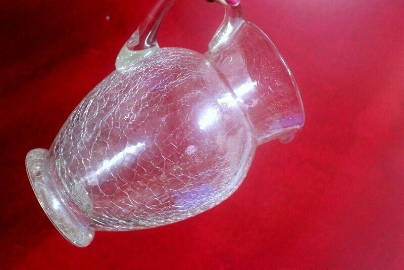 Antique French Parisian Crackle Glass Jug Clear Glass Vitorian Time photo furniture