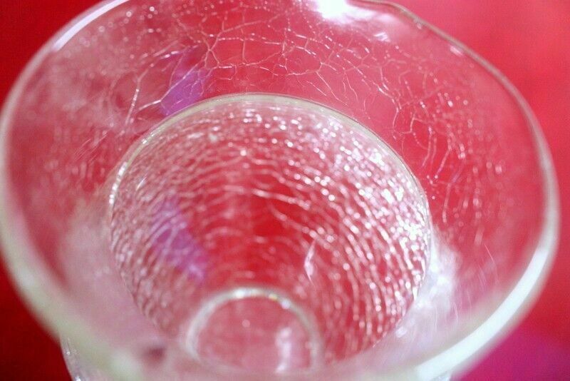 Antique French Parisian Crackle Glass Jug Clear Glass Vitorian Time photo vinterior