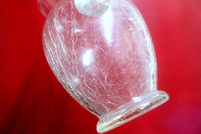 Antique French Parisian Crackle Glass Jug Clear Glass Vitorian Time photo buy