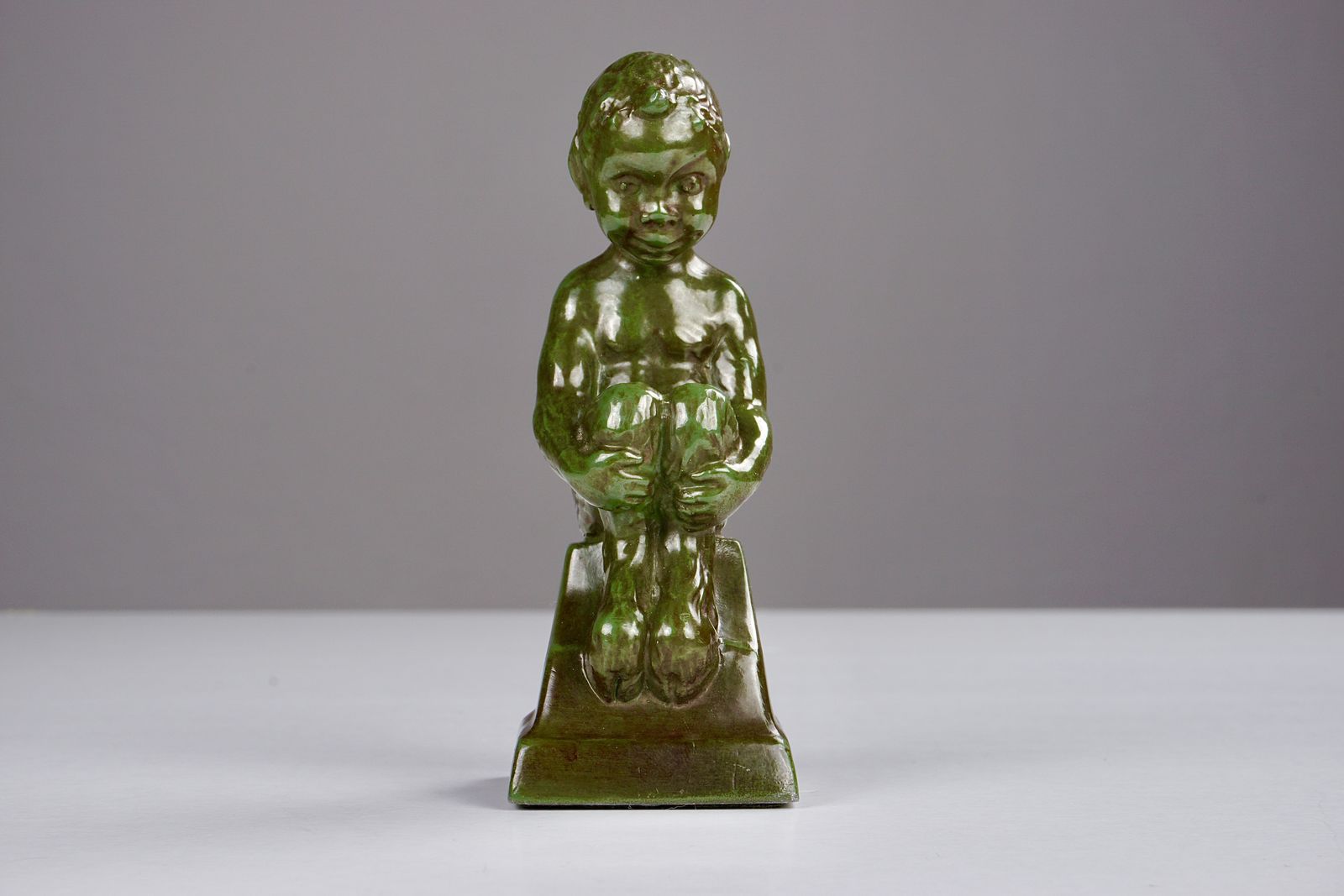 Sitting Faun By Elena Borch Made Of Disco Metal By Just Andersen A/S, 1940s photo furniture