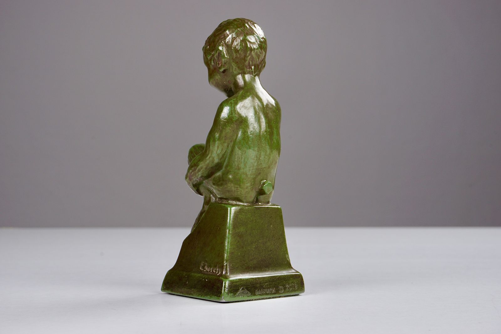 Sitting Faun By Elena Borch Made Of Disco Metal By Just Andersen A/S, 1940s photo Home Decor