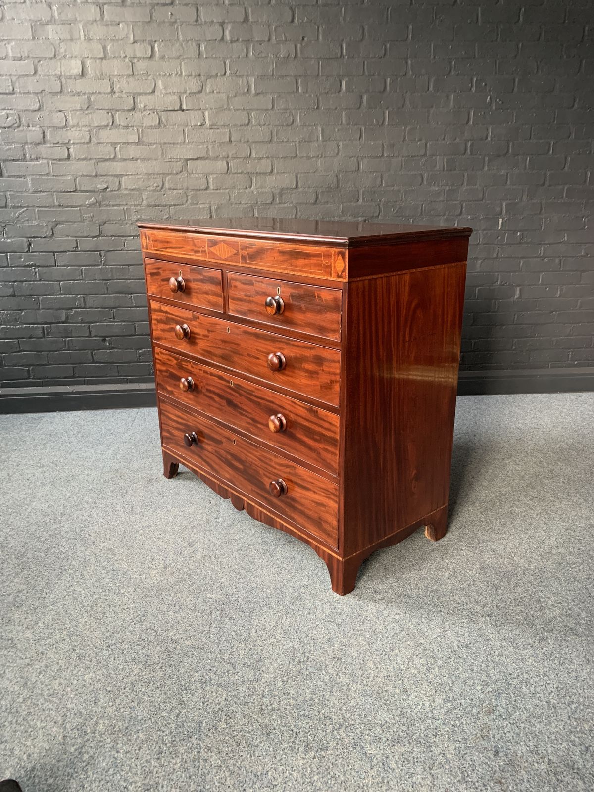photo furniture 19th Century Inlaid Mahogany Chest Of Drawers