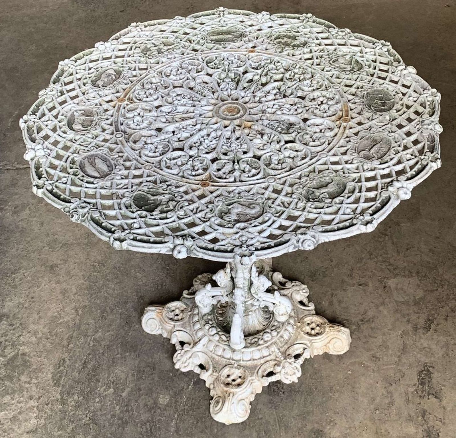 Antique Cast Iron Zodiac Table By Falkirk Iron Works photo 1495.0