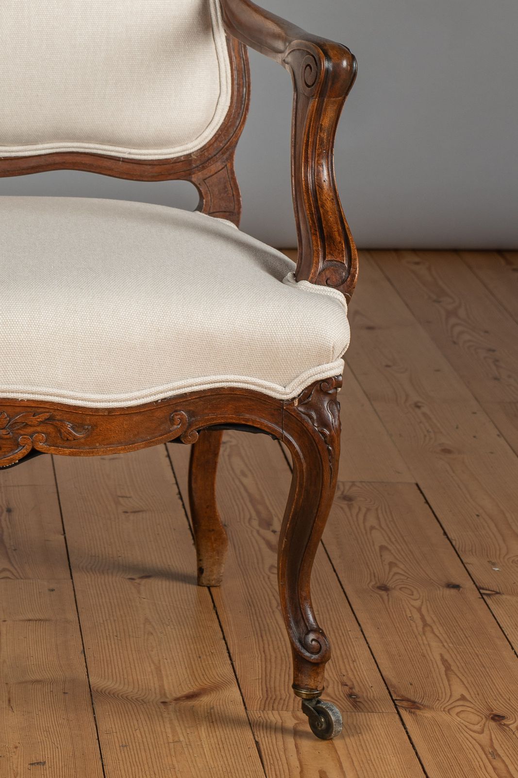Pair Of Large 19th Century French Louis XV Style Walnut Upholstered Armchairs photo vinterior