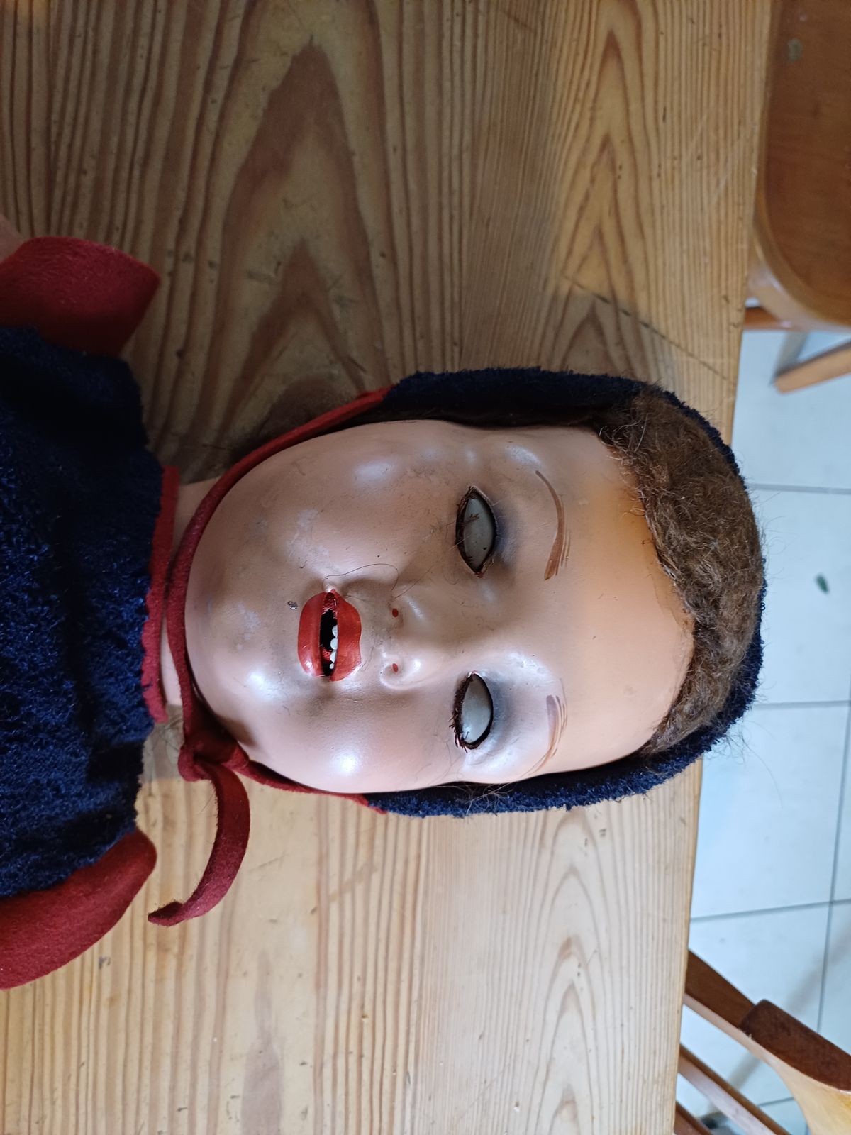 Old Wood And Boiled Cardboard Doll photo buy