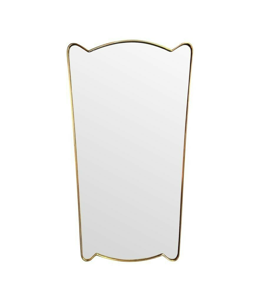 A Lovely Unique Shaped Orignal 1950s Italian Shield Mirror In The Style Of Gio Ponti
