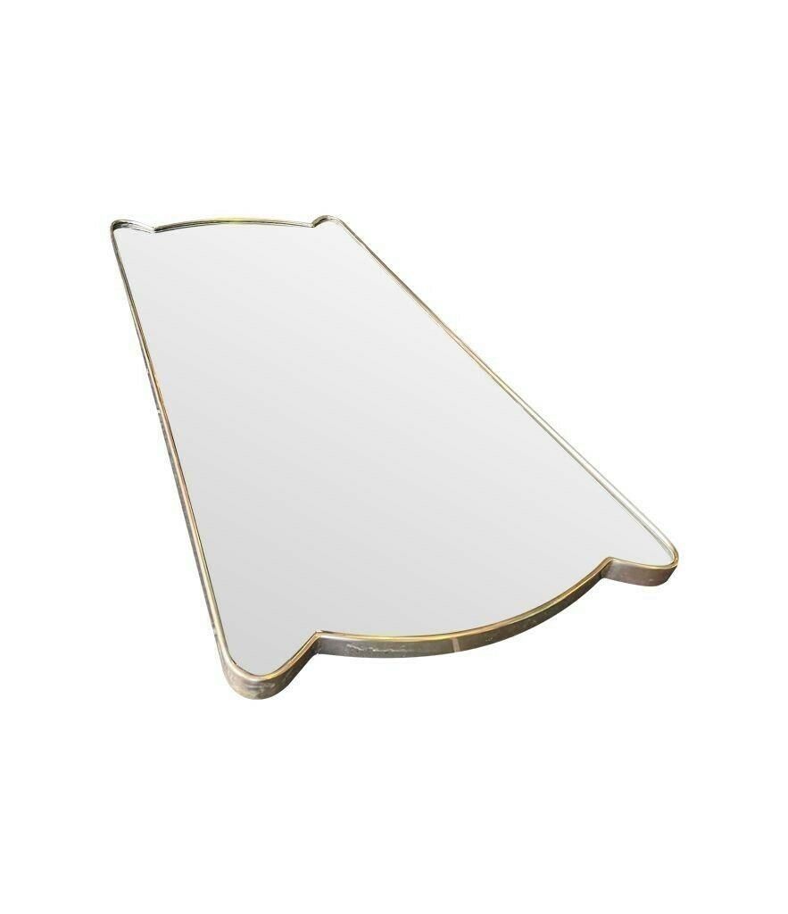 A Lovely Unique Shaped Orignal 1950s Italian Shield Mirror In The Style Of Gio Ponti photo vinterior