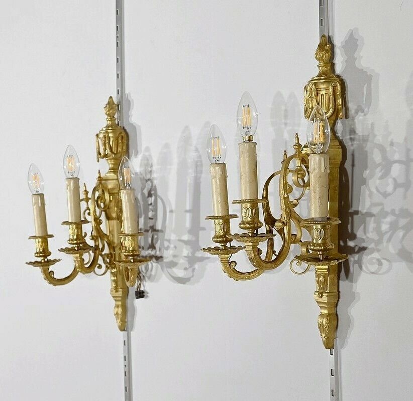 Pair Of Sconces, Louis XVI Style – 1st Part 19th Century photo Lighting