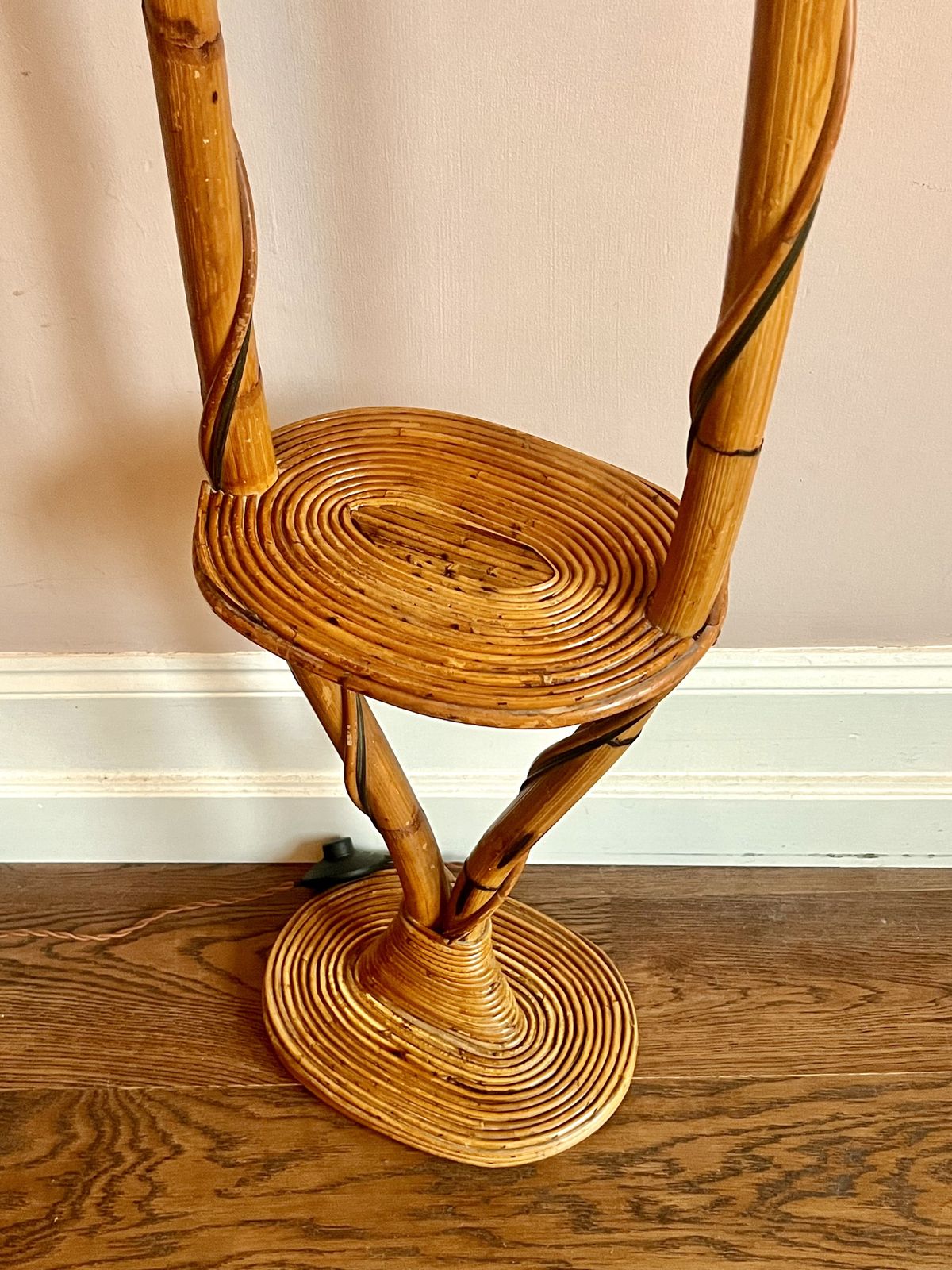 1960s French Louis Sognot Bamboo Floor Lamp photo Lighting