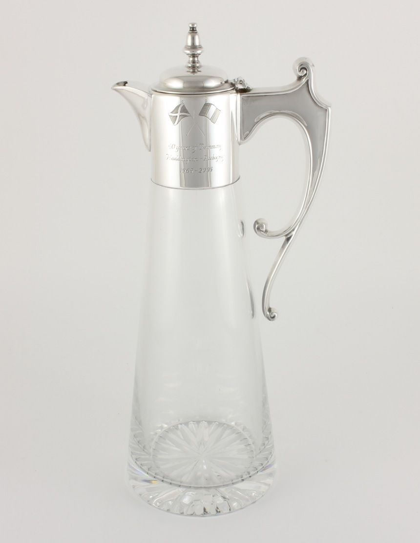 Silver & Glass Claret Jug. Haddington Scotland & Aubigny France.