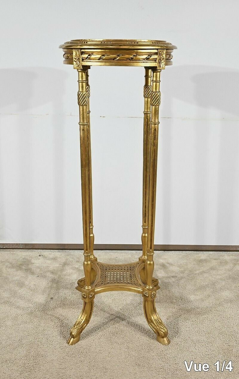photo vintage High Trolley In Golden Wood, Louis XVI Style – 1920