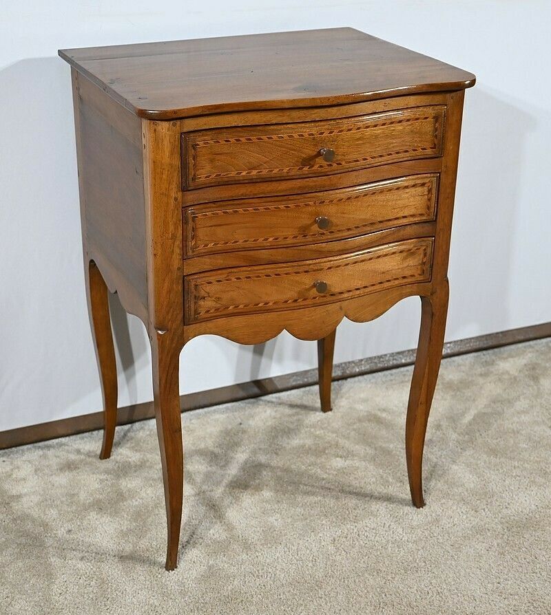Small Chiffonnière Chest Of Drawers In Walnut, Louis XV Style – Late 19th Century