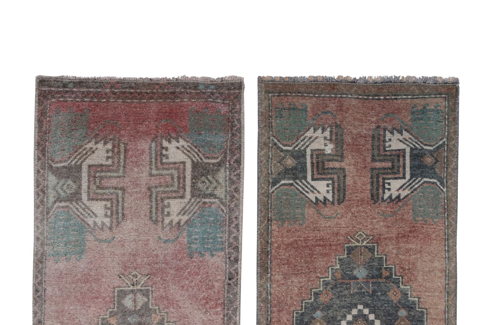 Vintage Turkish Oushak Yastik Scatter Rug   Set Of Two photo furniture