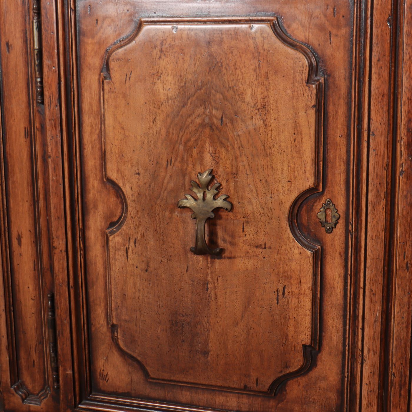 Early 20th C Italian Walnut 4 Door / 2 Drawer Cupboard. Fabric Interior Can Be Removed If Needed. 1920. photo 3900.0