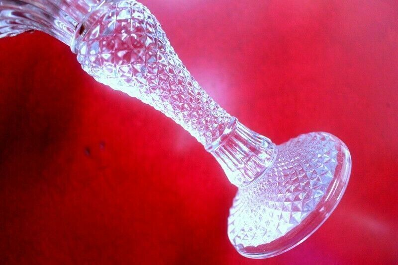 82.0 Vintage Pair Of Candle Holder Candlestick Cut Glass From Paris photo