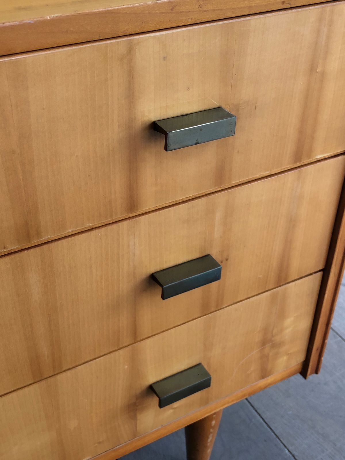 Furniture Secretary With Flap In Sycamore. French Work. Around 1970 photo