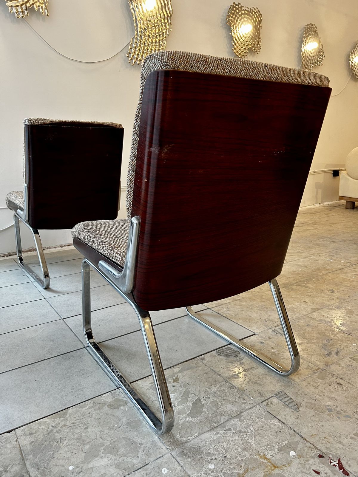 A Rare Set Of Four Original Gordon Russel Rosewood And Chrome Chairs photo vinterior