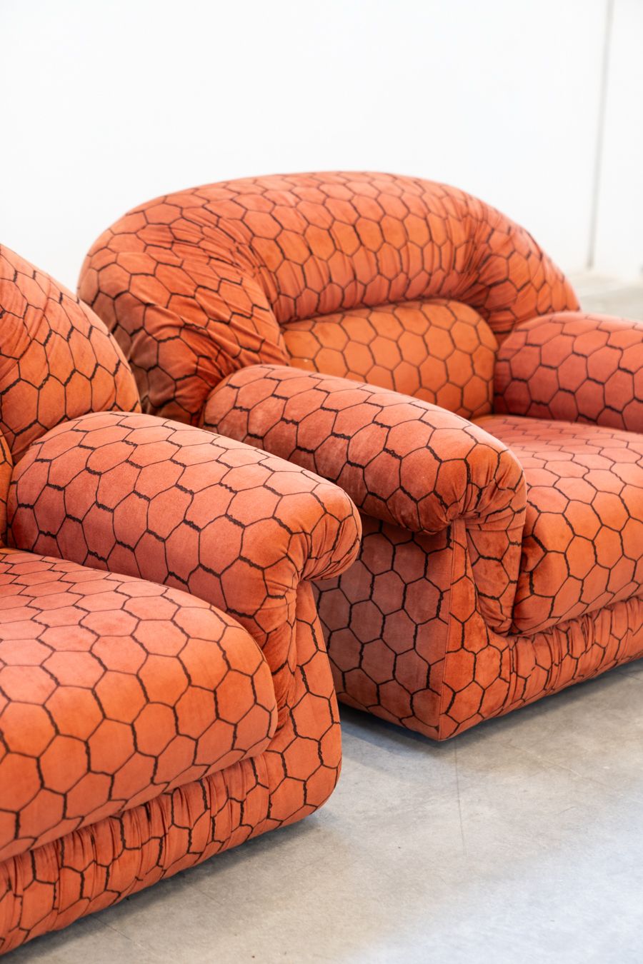 Vintage Lounge, Club Style, Consisting Of 3 Seater Sofa And 2 Armchairs, 1970s photo furniture