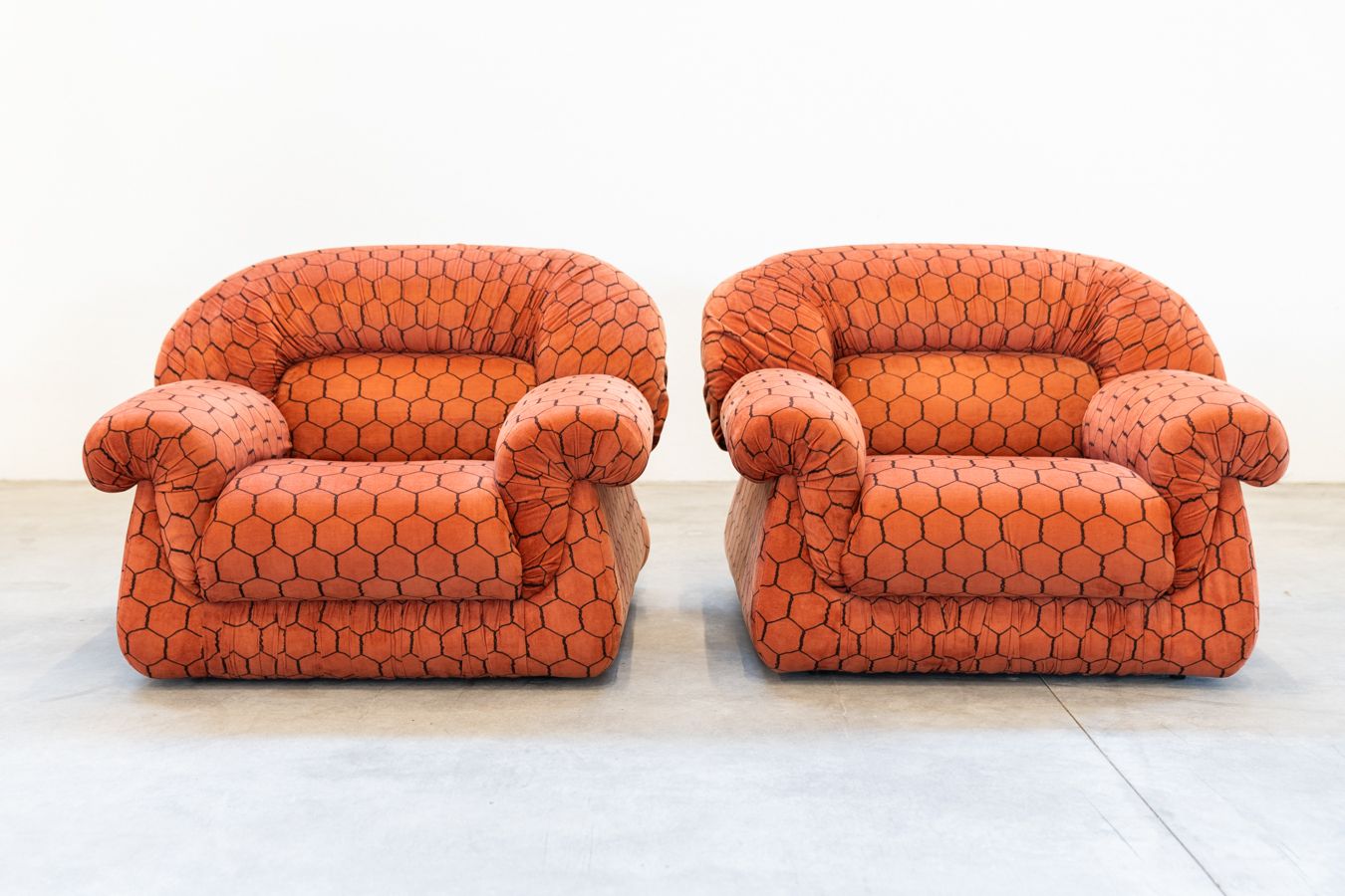 Vintage Lounge, Club Style, Consisting Of 3 Seater Sofa And 2 Armchairs, 1970s photo vintage