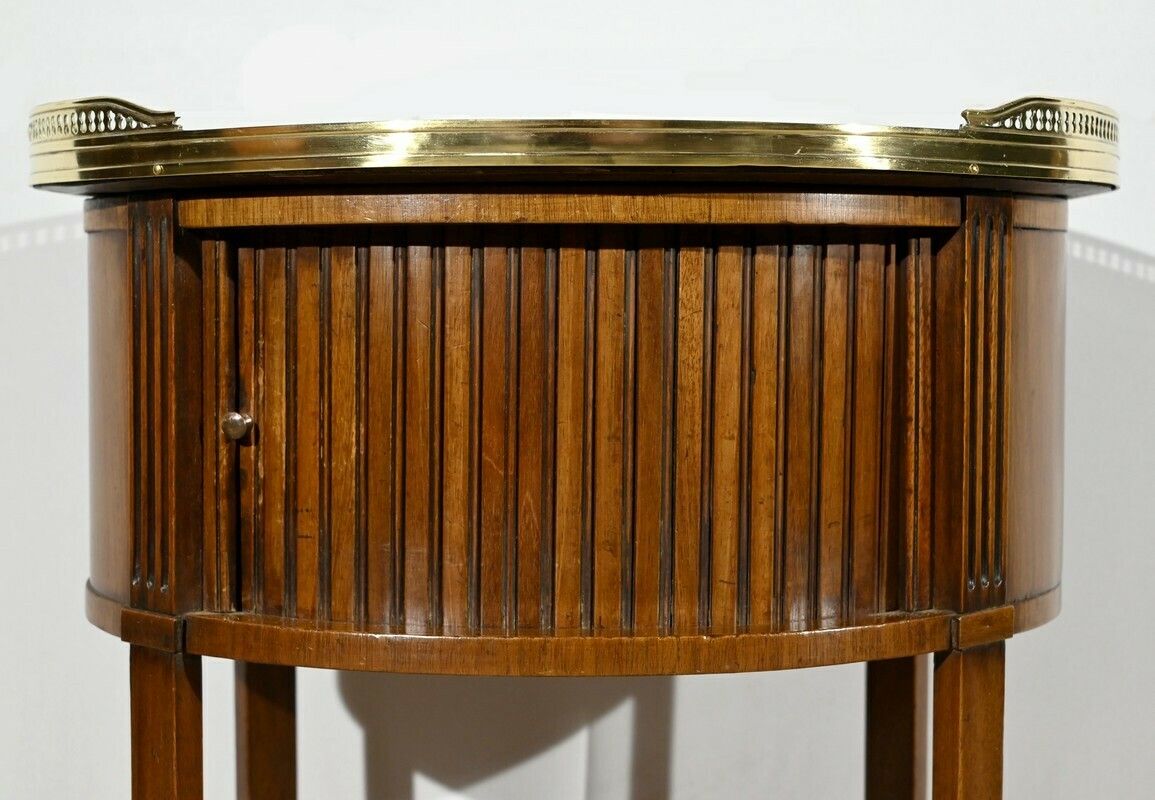 Small Mahogany Drum Table, Louis XVI Style – Early 20th Century photo vintage
