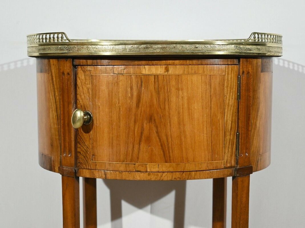 photo furniture Small Tambour Table In Walnut And Mahogany, Louis XVI Style – 2nd Part 19th
