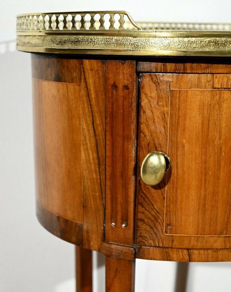 Furniture Small Tambour Table In Walnut And Mahogany, Louis XVI Style – 2nd Part 19th photo