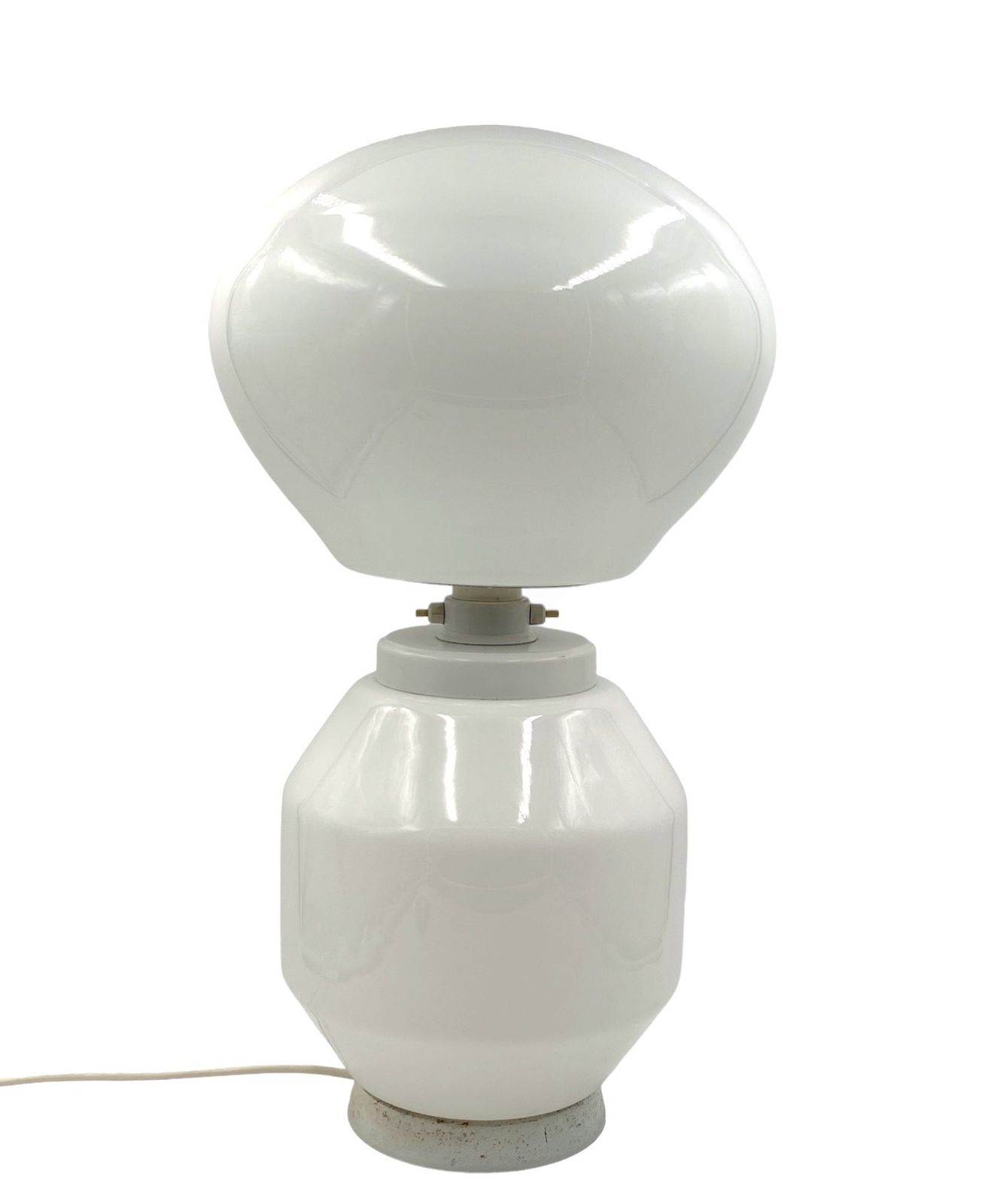 Space Age White Glass Table Lamp, Faver Italy 1970s photo buy