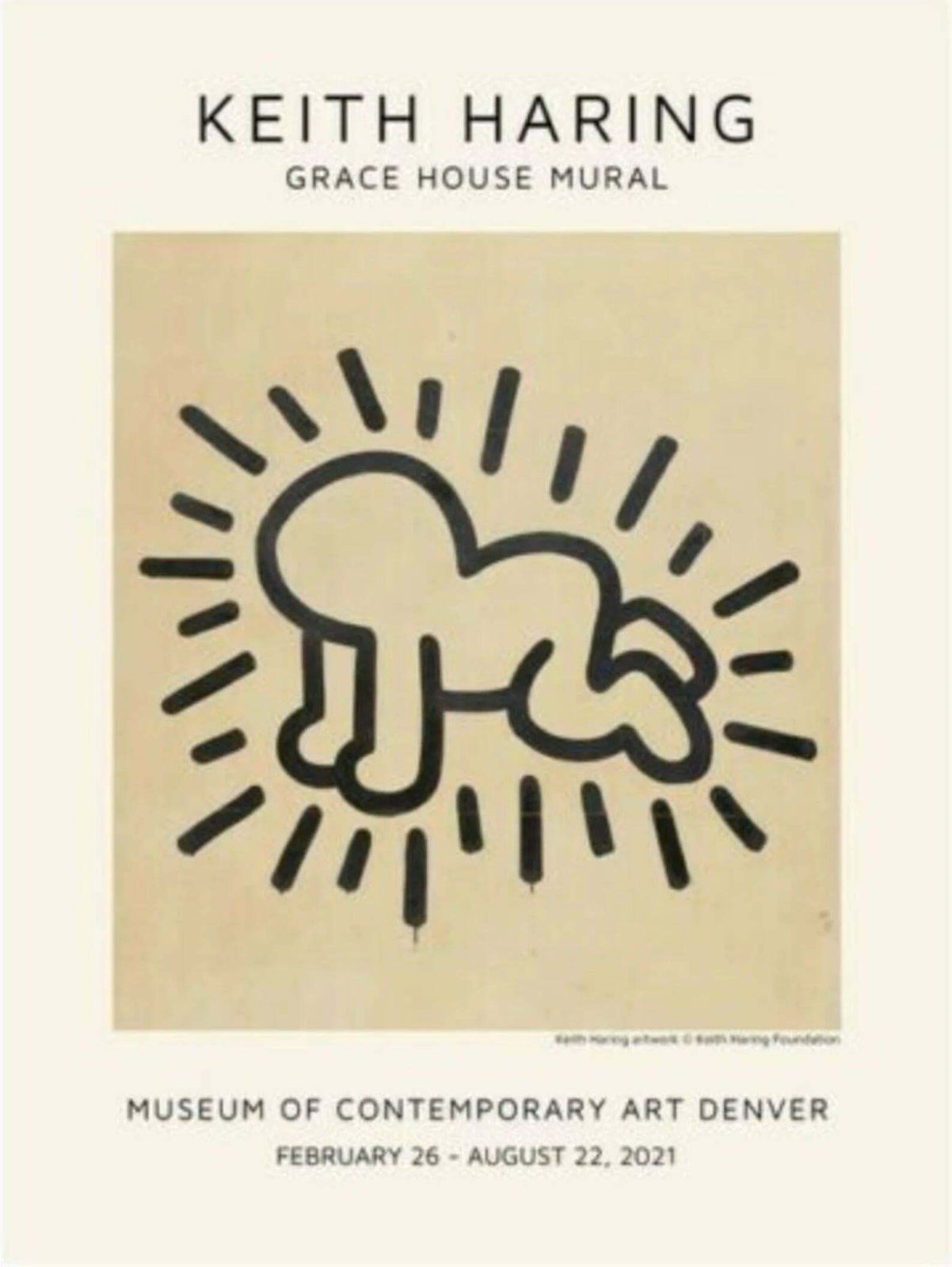 Keith Haring Original Keith Haring Exhibition Poster   Grace House Mural Baby  2021