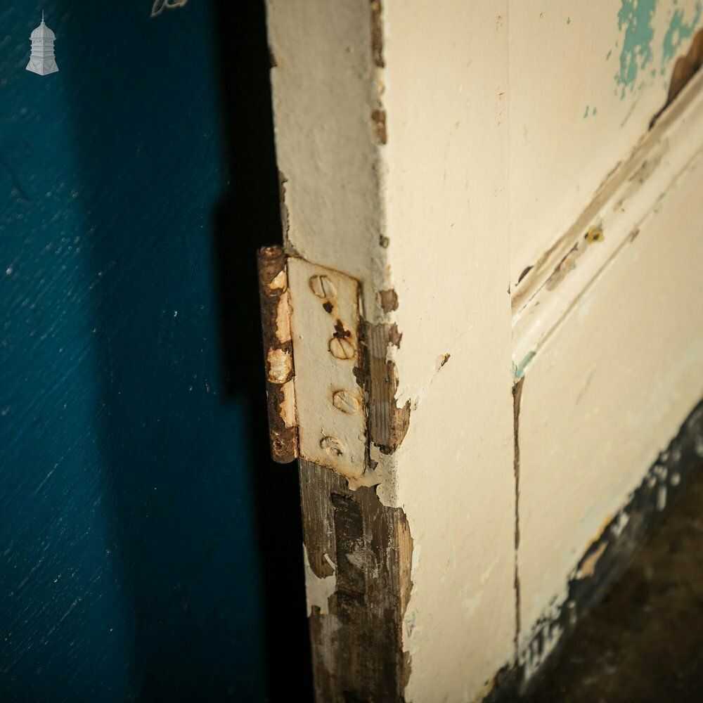 1930’s Glazed Door, 6 Over 2 With Distressed Paint Finish photo vintage