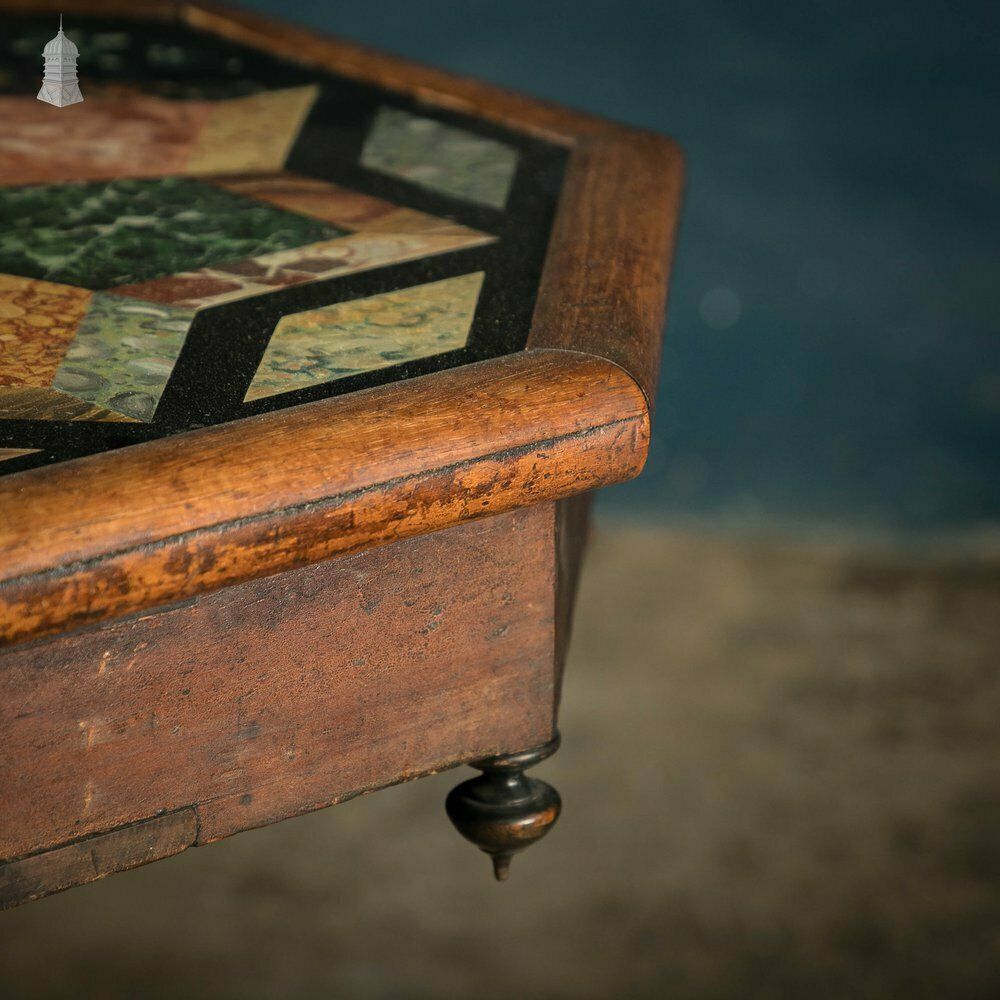 Specimen Table, Hand Painted 19th C Hardwood And Glass photo vinterior