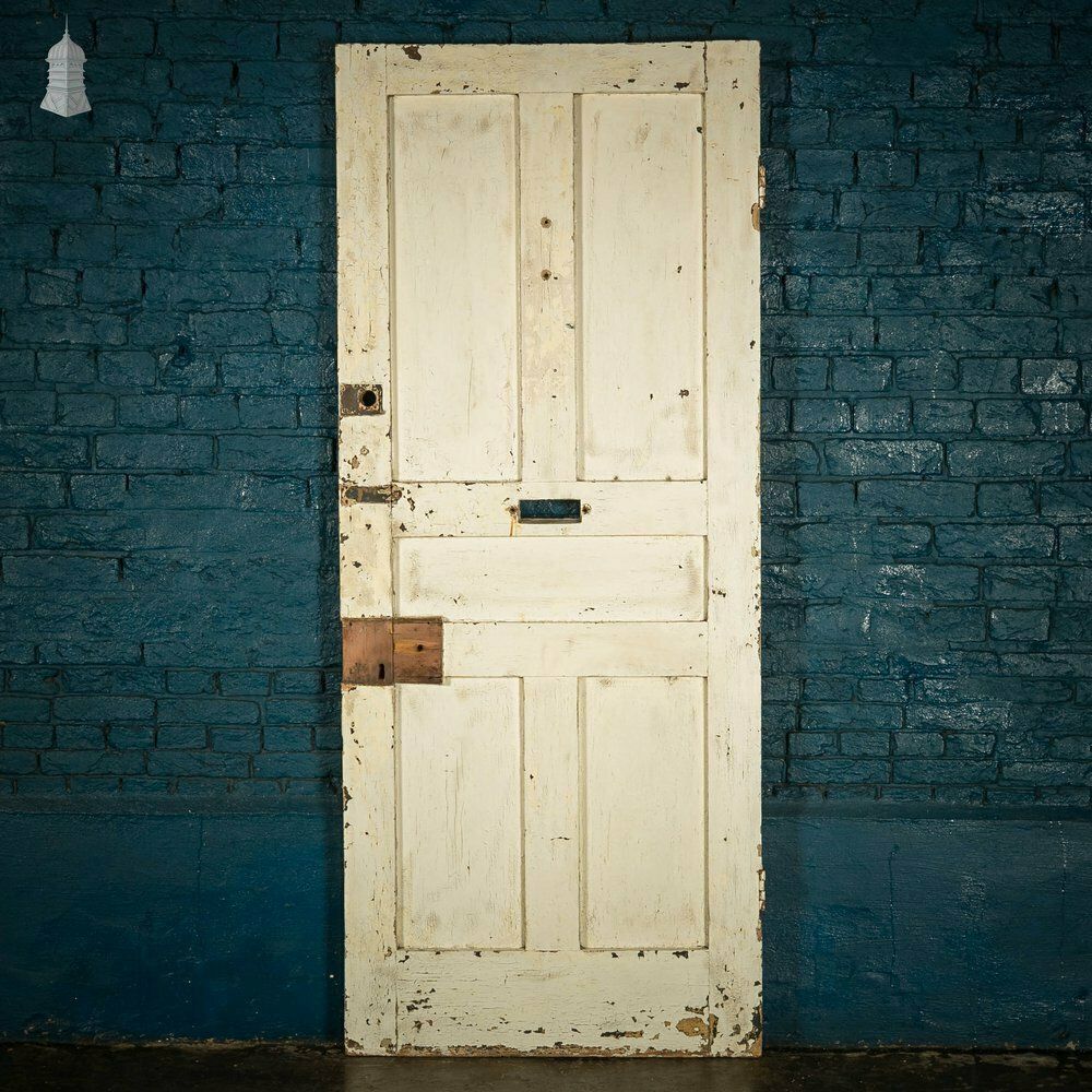 Home Fixtures Pine Panelled Door, 5 Raised Panel Mouldings, Panel Distressed Paint Finish photo