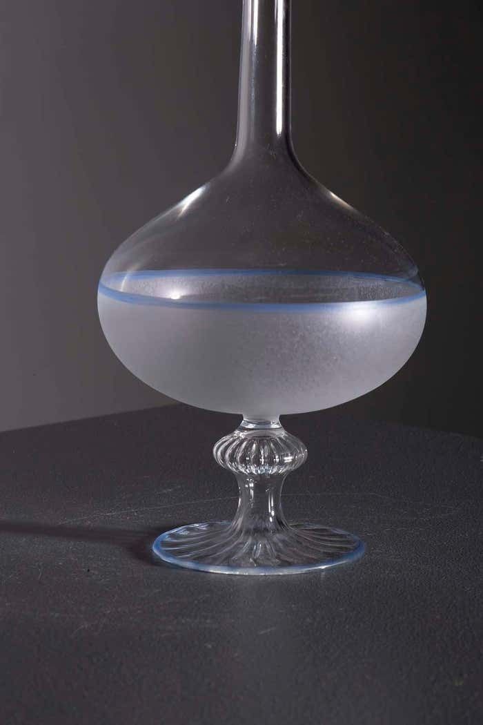 Antique Italian Murano Blown Glass Vase Blue photo for sale