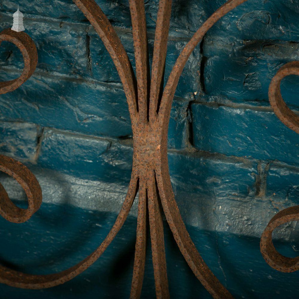 photo furniture Railing Panels Pair Of Wrought Iron Scroll Design Gate Panels