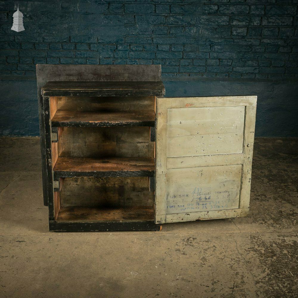 Furniture Industrial Wooden Cupboard, Reclaimed From Factory photo