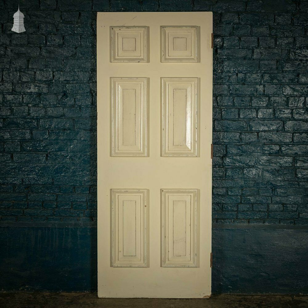 Heavy Fire Door With Mouldings On One Side To Create Panelled Appearance.
