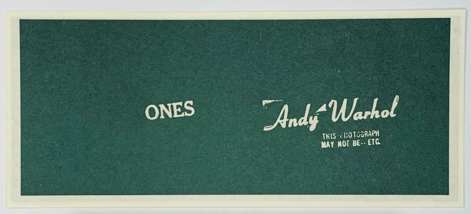 Andy Warhol Warhol Art Cash (Ones), Andy Warhol 1971