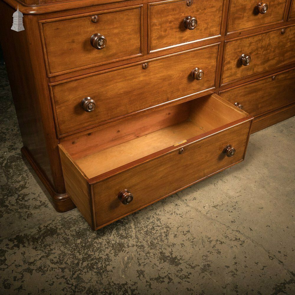 Furniture Mahogany Compactum Wardrobe, 19th C Mirrored Twin Chest Wardrobe photo