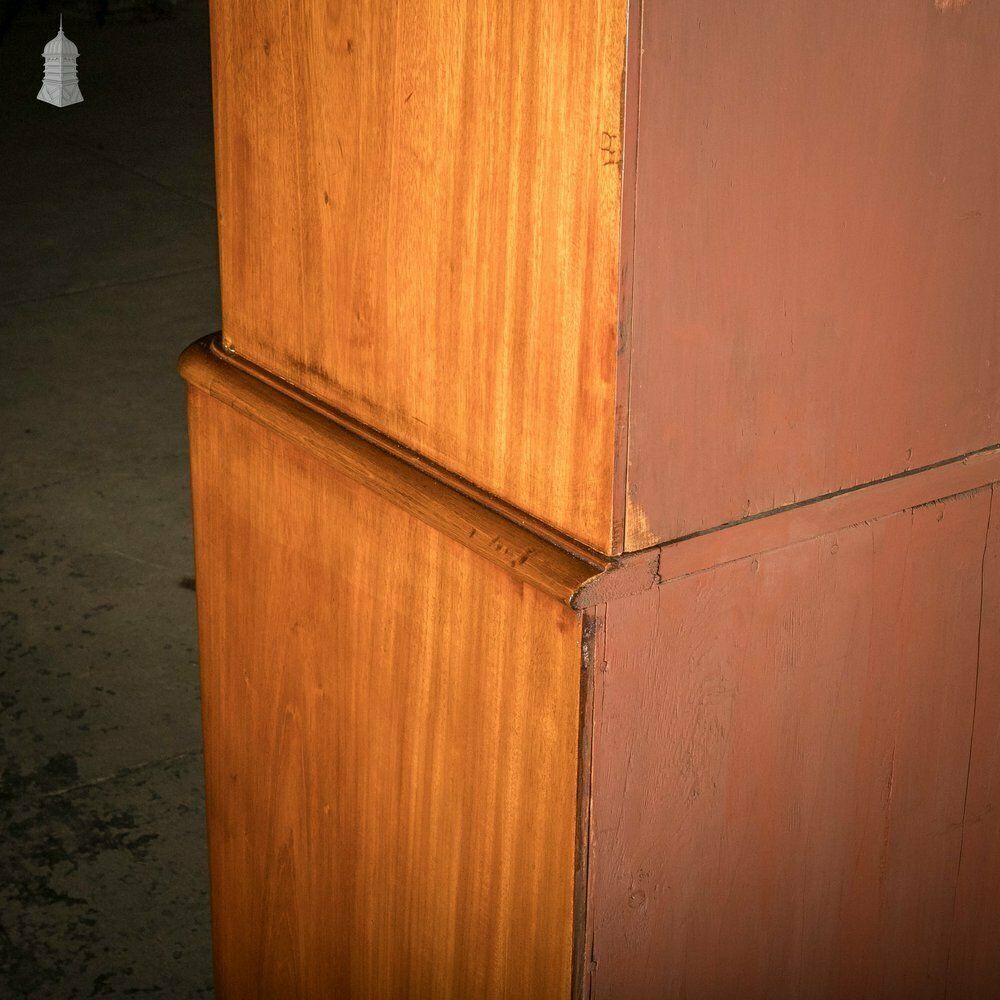 photo buy Mahogany Compactum Wardrobe, 19th C Mirrored Twin Chest Wardrobe