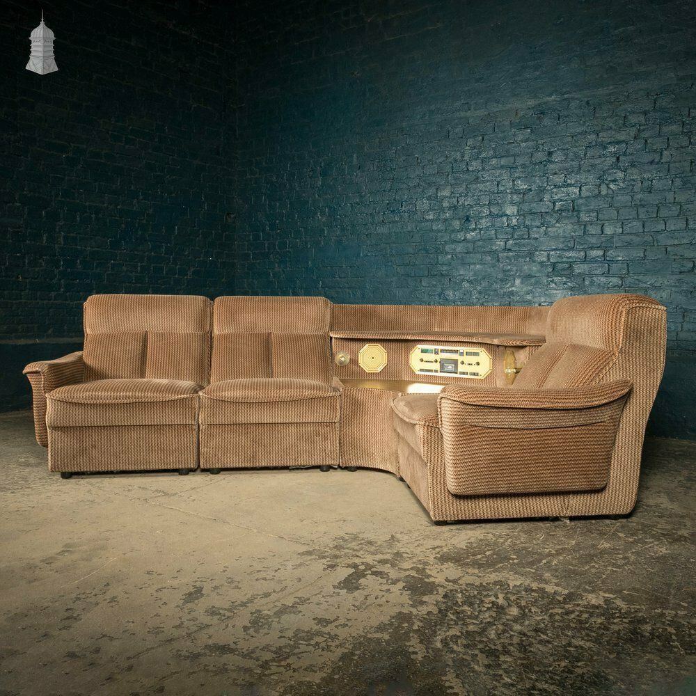 photo furniture Modular Corner Sofa, Rare 1980’s Corner Suite With Built In Hi Fi And Lamps