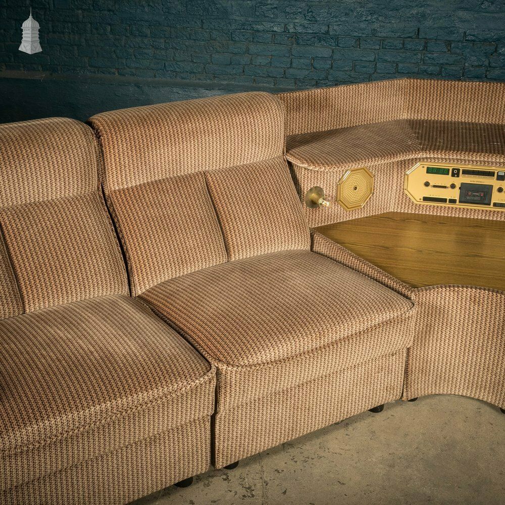 photo buy Modular Corner Sofa, Rare 1980’s Corner Suite With Built In Hi Fi And Lamps