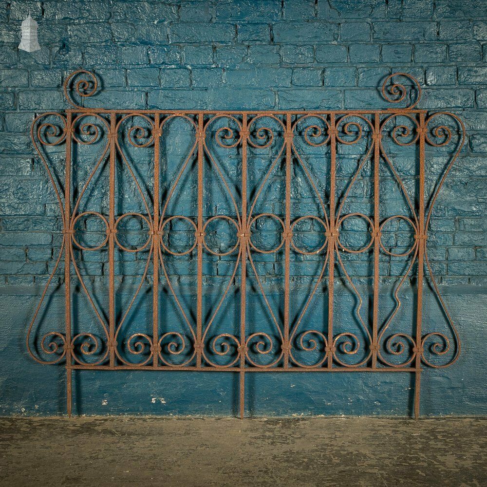 Wall Top Railing, Wrought Iron Scroll Design Panel photo Home Fixtures