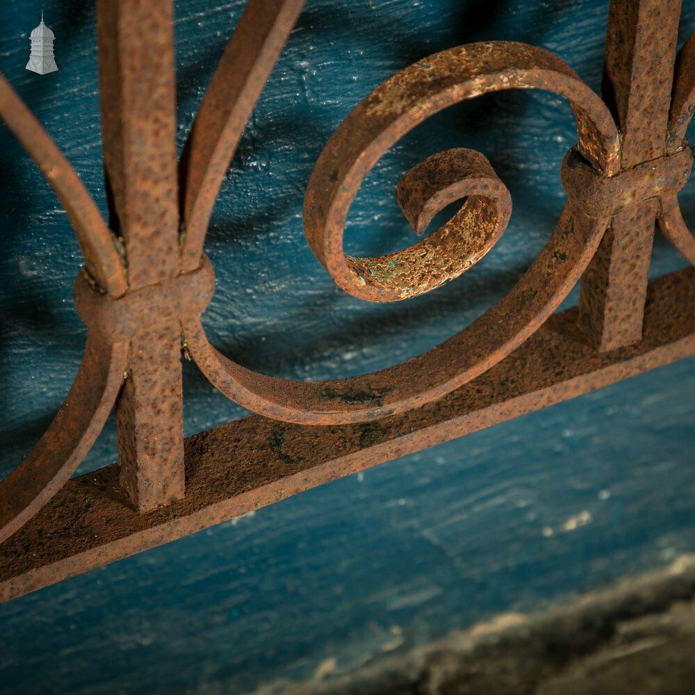 photo for sale Wall Top Railing, Wrought Iron Scroll Design Panel